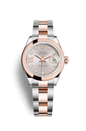 Rolex Lady-Datejust 28 Rolesor Rose Domed / Oyster / Sundust Diamond 279161-0019