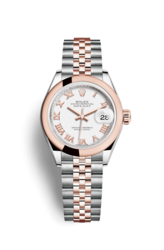 Rolex Lady-Datejust 28 Rolesor Rose Domed / Jubilee / White Roman 279161-0021