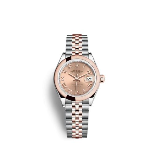 Rolex Lady-Datejust 28 Stainless Steel / Rose Gold / Domed / Rose - Roman / Jubilee 279161-0025