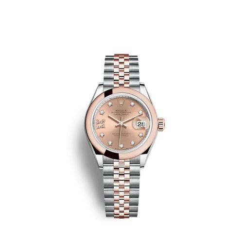 Rolex Lady-Datejust 28 Stainless Steel / Rose Gold / Domed / Rose - Diamond / Jubilee 279161-0027