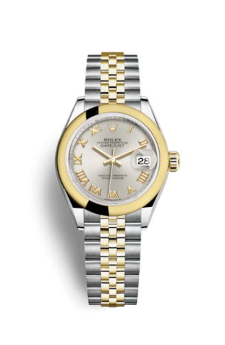 Rolex Lady-Datejust 28 Rolesor Yellow Domed / Jubilee / Silver Roman 279163-0005