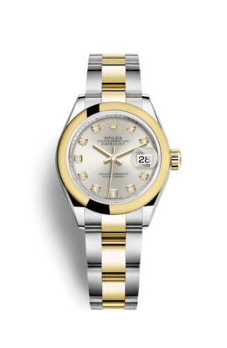 Rolex Lady-Datejust 28 Rolesor Yellow Domed / Oyster / Silver Diamond 279163-0008