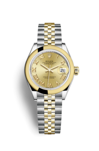 Rolex Lady-Datejust 28 Rolesor Yellow Domed / Jubilee / Champagne Roman 279163-0009