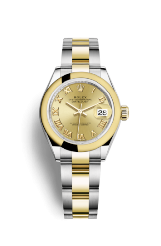 Rolex Lady-Datejust 28 Rolesor Yellow Domed / Oyster / Champagne Roman 279163-0010