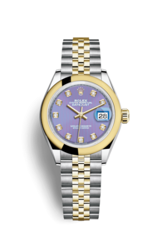 Rolex Lady-Datejust 28 Rolesor Yellow Domed / Jubilee / Lavender Diamond 279163-0017