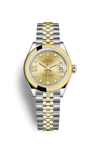 Rolex Lady-Datejust 28 Rolesor Yellow Domed / Jubilee / Champagne Diamond 279163-0022