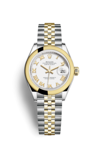Rolex Lady-Datejust 28 Rolesor Yellow Domed / Jubilee / White Roman 279163-0023