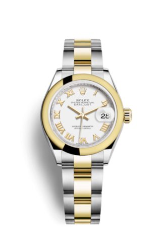 Rolex Lady-Datejust 28 Rolesor Yellow Domed / Oyster / White Roman 279163-0024