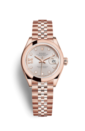 Rolex Lady-Datejust 28 Everose Domed / Jubilee / Sundust Diamond 279165-0006