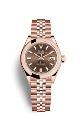 Rolex Lady-Datejust 28 Everose Domed / Jubilee / Chocolate 279165-0008
