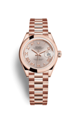 Rolex Lady-Datejust 28 Everose Domed / President / Sundust Roman 279165-0009