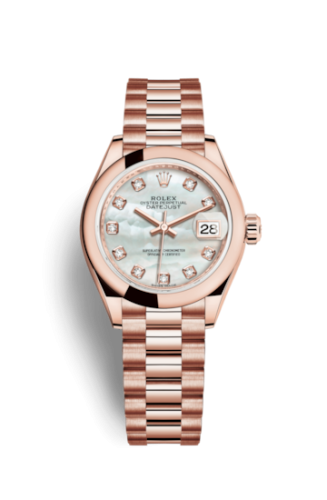 Rolex Lady-Datejust 28 Everose Domed / President / MOP 279165-0017