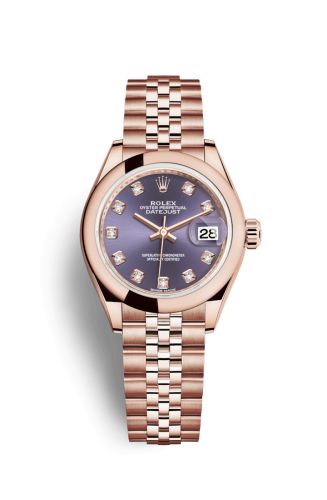 Rolex Lady-Datejust 28 Everose Domed / Jubilee / Aubergine 279165-0020