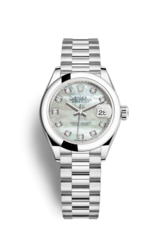Rolex Lady-Datejust 28 Platinum Domed / President / MOP 279166-0008