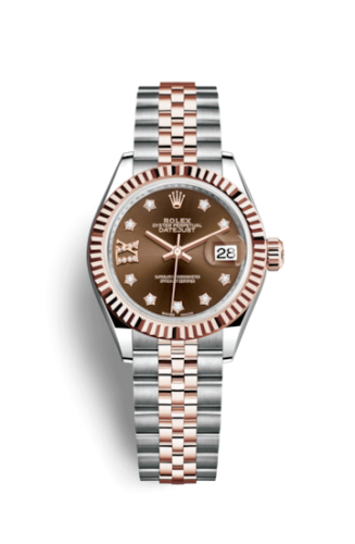 Rolex Lady-Datejust 28 Rolesor Rose Fluted / Jubilee / Chocolate Diamond 279171-0003