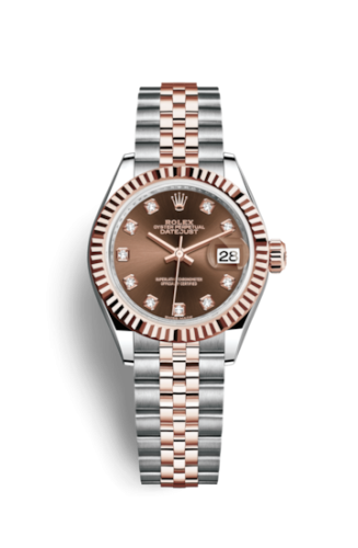 Rolex Lady-Datejust 28 Rolesor Rose Fluted / Jubilee / Chocolate Diamond 279171-0011
