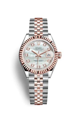 Rolex Lady-Datejust 28 Rolesor Rose Fluted / Jubilee / MOP 279171-0013