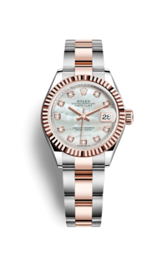 Rolex Lady-Datejust 28 Rolesor Rose Fluted / Oyster / MOP 279171-0014
