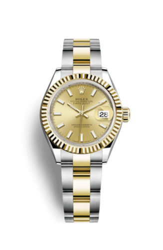 Rolex Lady-Datejust 28 Rolesor Yellow Fluted / Oyster / Champagne 279173-0002