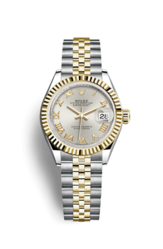 Rolex Lady-Datejust 28 Rolesor Yellow Fluted / Jubilee / Silver Roman 279173-0005