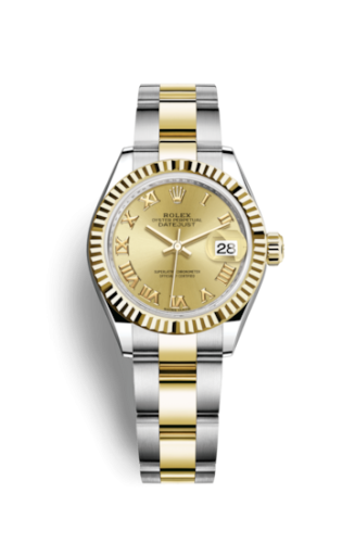 Rolex Lady-Datejust 28 Rolesor Yellow Fluted / Oyster / Champagne Roman 279173-0010
