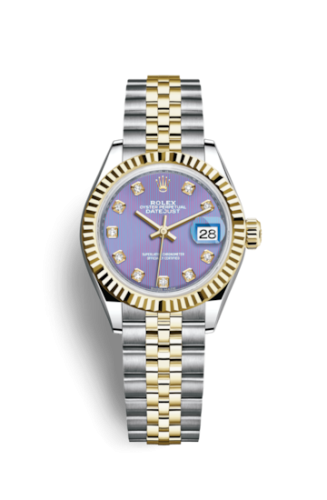 Rolex Lady-Datejust 28 Rolesor Yellow Fluted / Jubilee / Lavender Diamond 279173-0017