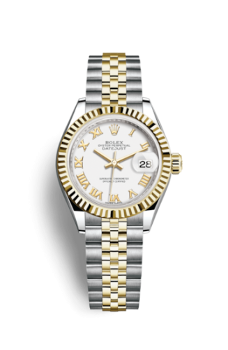 Rolex Lady-Datejust 28 Rolesor Yellow Fluted / Jubilee / White Roman 279173-0023