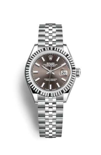 Rolex Lady-Datejust 28 Stainless Steel Fluted / Grey / Jubilee 279174-0011