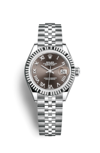 Rolex Lady-Datejust 28 Stainless Steel Fluted / Grey - Roman / Jubilee 279174-0013