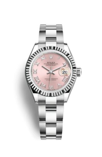Rolex Lady-Datejust 28 Stainless Steel Fluted / Pink - Roman / Oyster 279174-0018