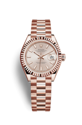 Rolex Lady-Datejust 28 Everose Fluted / President / Sundust 279175-0001