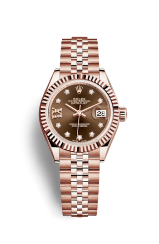 Rolex Lady-Datejust 28 Everose Fluted / Jubilee / Chocolate Diamond 279175-0004