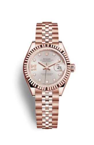 Rolex Lady-Datejust 28 Everose Fluted / Jubilee / Sundust Diamond 279175-0006