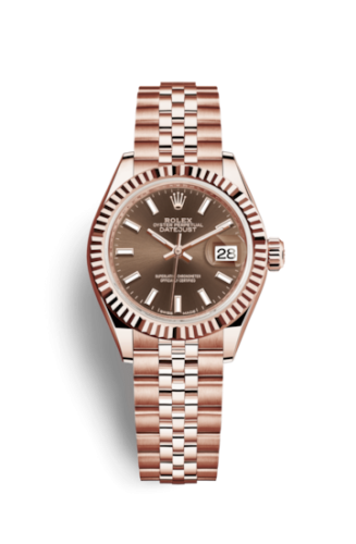 Rolex Lady-Datejust 28 Everose Fluted / Jubilee / Chocolate 279175-0008