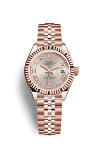Rolex Lady-Datejust 28 Everose Fluted / Jubilee / Sundust Roman 279175-0012