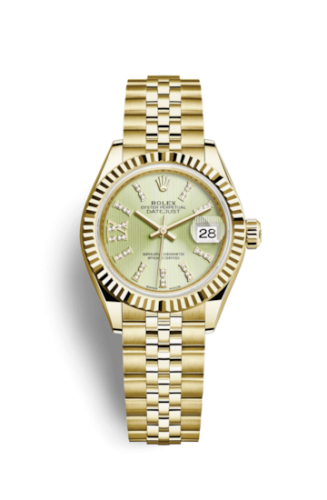 Rolex Lady-Datejust 28 Yellow Gold Fluted / Jubilee / Champagne Diamond 279178-0008