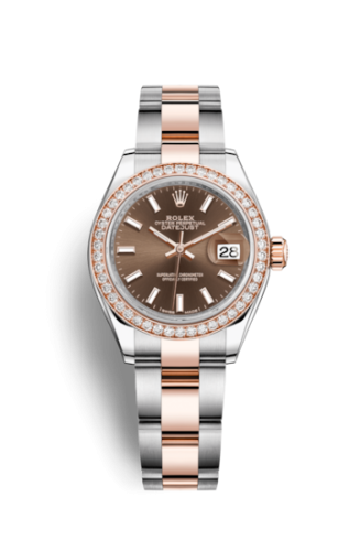 Rolex Lady-Datejust 28 Rolesor Rose Diamond / Oyster / Chocolate 279381RBR-0018