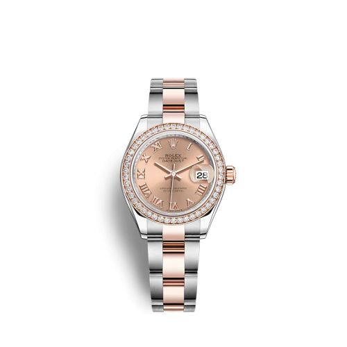 Rolex Lady-Datejust 28 Stainless Steel / Rose Gold / Diamond / Rose - Roman / Oyster 279381RBR-0026