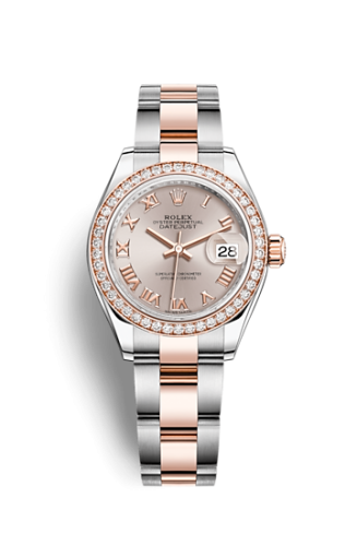 Rolex Lady-Datejust 28 Rolesor Rose Diamond / Oyster / Sundust Roman 279381rbr-0006