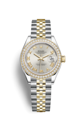 Rolex Lady-Datejust 28 Rolesor Yellow Diamond / Jubilee / Silver Roman 279383RBR-0005