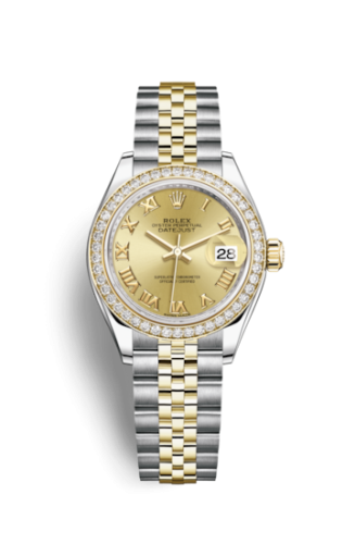 Rolex Lady-Datejust 28 Rolesor Yellow Diamond / Jubilee / Champagne Roman 279383RBR-0009
