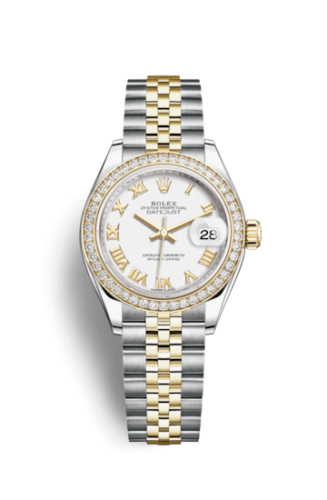 Rolex Lady-Datejust 28 Rolesor Yellow Diamond / Jubilee / White Roman 279383RBR-0023