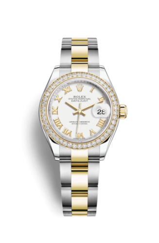 Rolex Lady-Datejust 28 Rolesor Yellow Diamond / Oyster / White Roman 279383RBR-0024