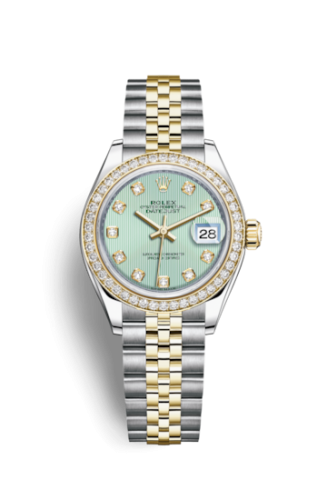 Rolex Lady-Datejust 28 Rolesor Yellow Diamond / Jubilee / Mint Green Diamond 279383rbr-0013