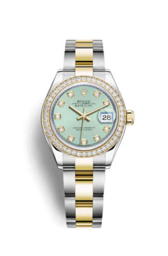 Rolex Lady-Datejust 28 Rolesor Yellow Diamond / Oyster / Mint Green Diamond 279383rbr-0014