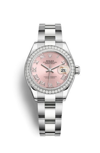 Rolex Lady-Datejust 28 Stainless Steel / Diamond / Pink - Roman / Oyster 279384RBR-0006