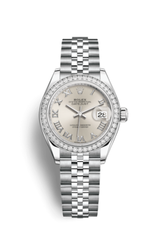 Rolex Lady-Datejust 28 Stainless Steel / Diamond / Silver - Roman / Jubilee 279384RBR-0009