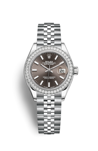 Rolex Lady-Datejust 28 Stainless Steel / Diamond / Grey / Jubilee 279384RBR-0013