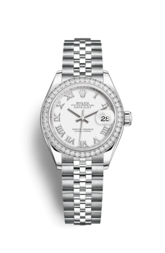 Rolex Lady-Datejust 28 Stainless Steel / Diamond / White - Roman / Jubilee 279384RBR-0019