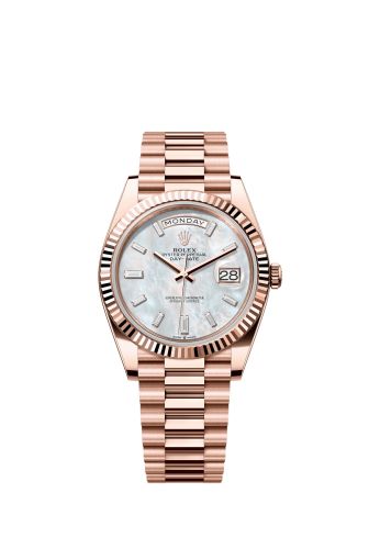 Rolex Day-Date 40 Everose / MOP - Baguette 28235-0056